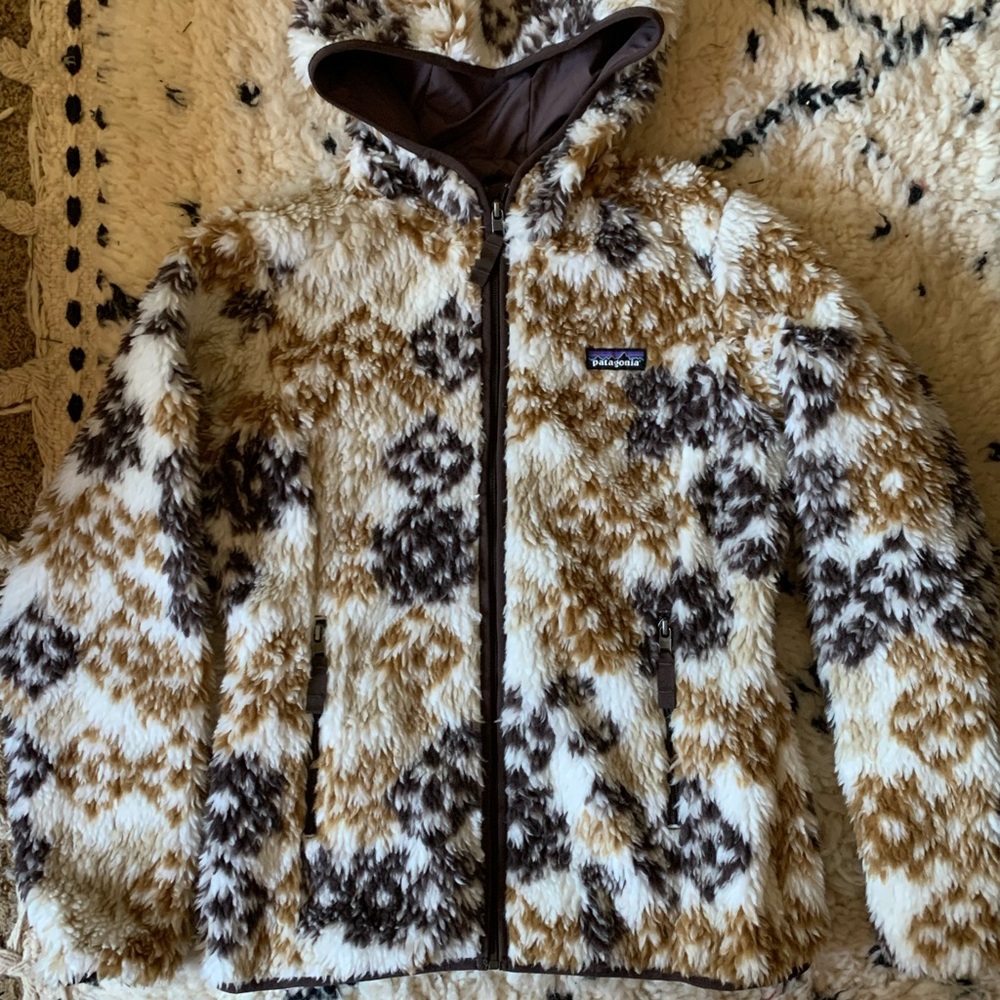 Patagonia Retro-X full zip high pile fleece Aztec print lined jacket